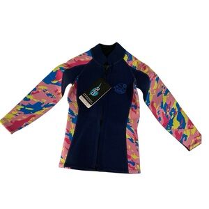Kids Wetsuit Top 2.5 mm Neoprene Front Zip Long Sleeve Size S New